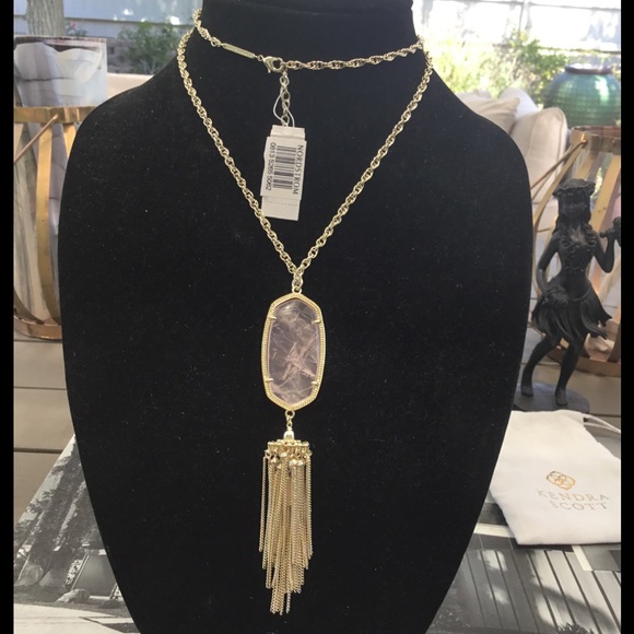 🆕WT KENDRA SCOTT ROSE QtZ RAYNE GOLD NECKlACE🔮 - Picture 2 of 4